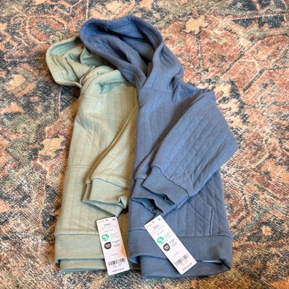 Carter's Blue and Green Hoodies for Kids (2 hoodies)